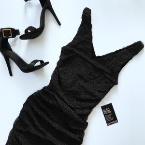 NWT EXPRESS • ruched sparkly mini dress